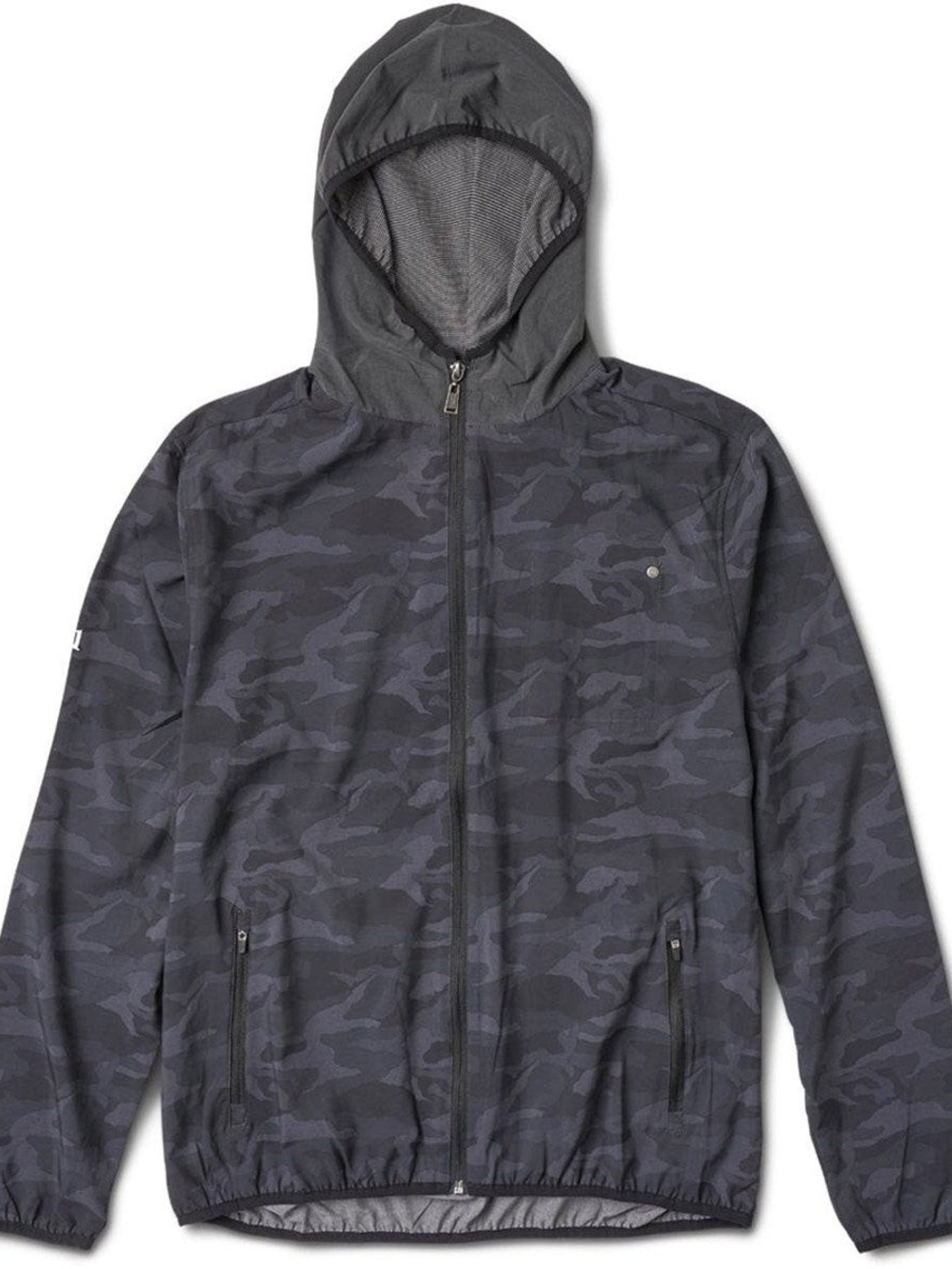 Vuori Black & Gray Camo Full-Zip Hooded Jacket